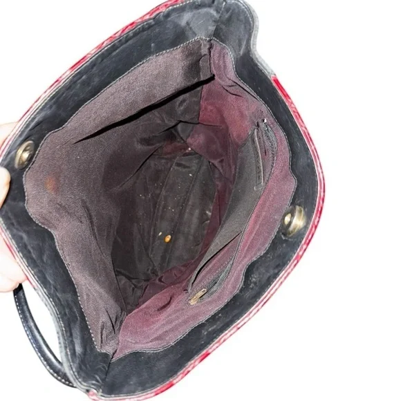 80s Colorful Patchwork Faux Snakeskin Shoulder bucket Bag